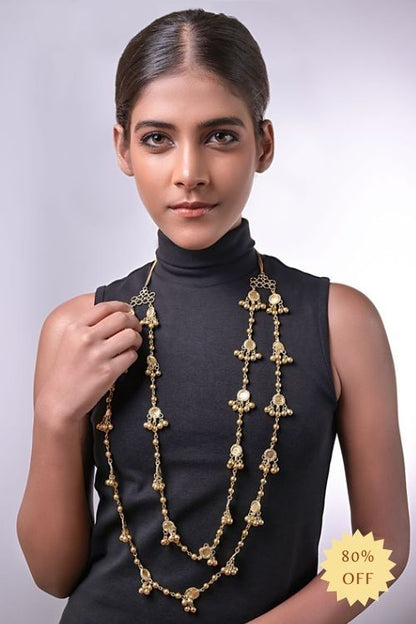 Miharu Glamorous Ghungroo Brass Necklace