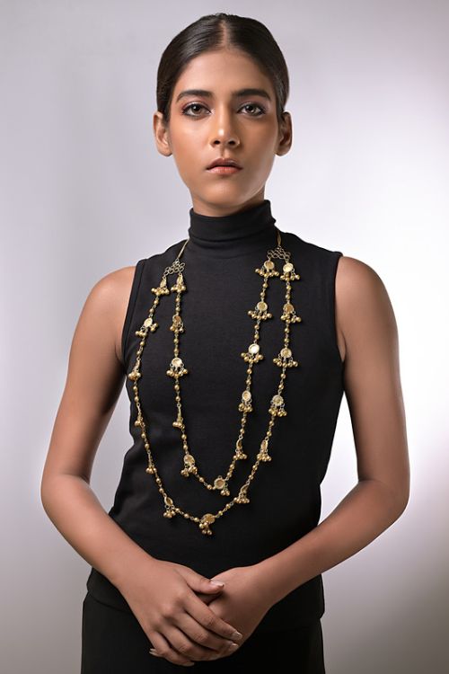 Miharu Glamorous Ghungroo Brass Necklace