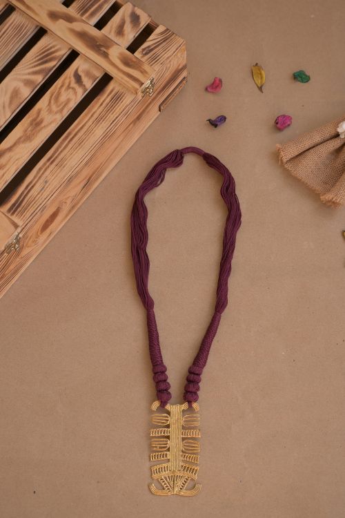 Brass Thread Matinee Necklace D11c