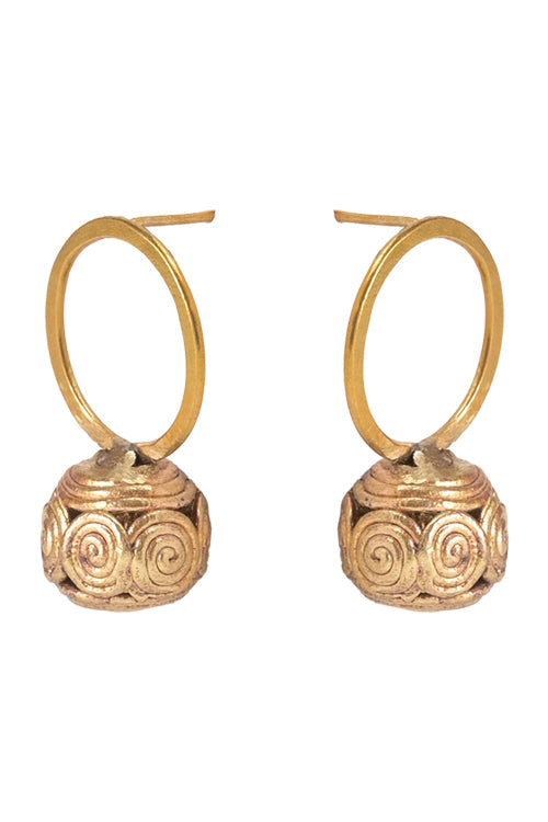 Handmade dokra brass earrings