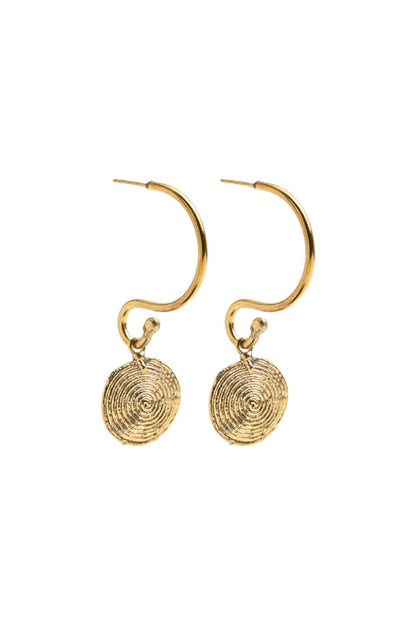 round brass earring