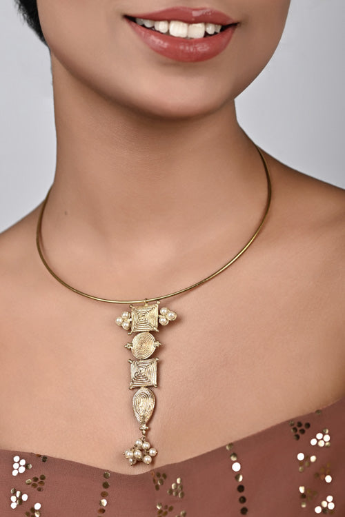 Dokra hasuli necklace