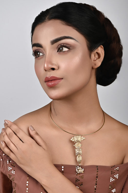 Women wearing handmade dhokra jewellery