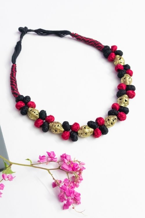 Brass Thread Choker Necklace D61i