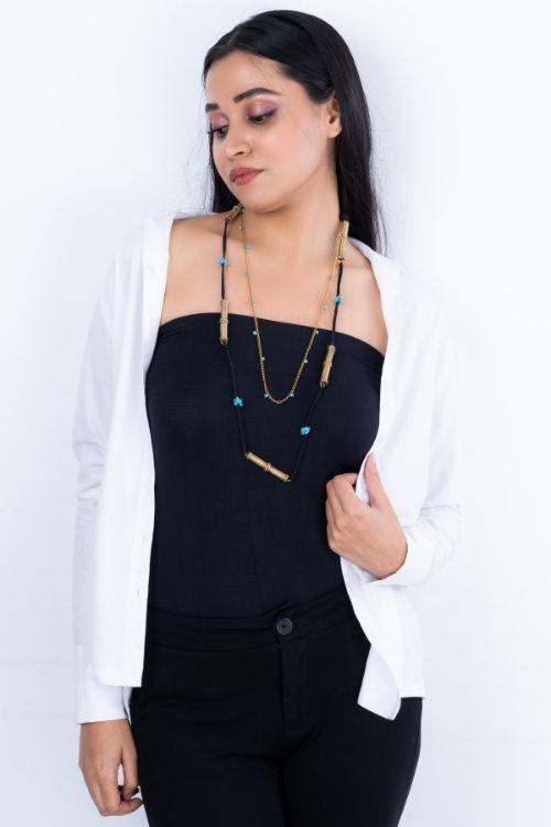 Miharu Dokra Pipe Double Layered Necklace