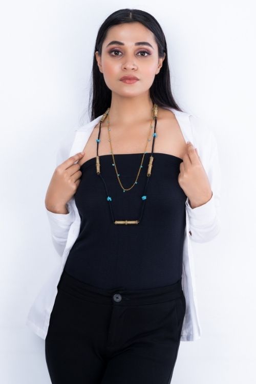 Miharu Dokra Pipe Double Layered Necklace