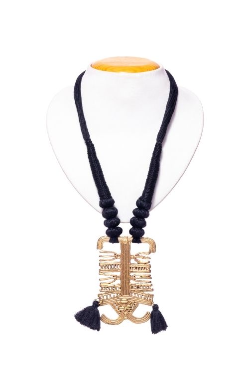 Brass Thread Matinee Necklace D11d