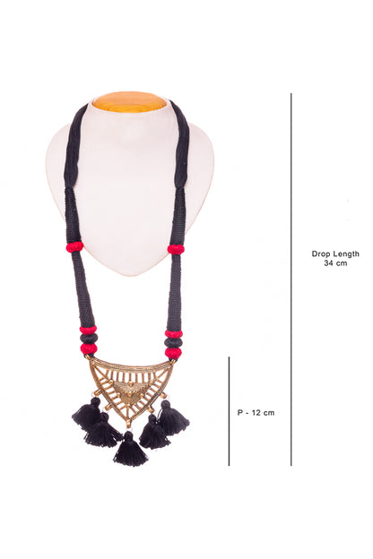 Black Gold Tone Dhokra Necklace D42b